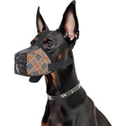 Dog Muzzle for Small Large Dogs - Soft Nylon Basket Muzzle with Adjustable Strap, Breathable Mesh Design Prevents Biting Chewing Licking Eating - Ideal for Training, Grooming & Vet Visits Yellow, L