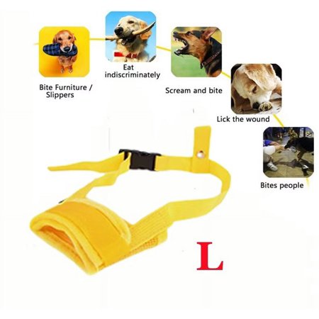 Dog Muzzle for Small Medium Large Dogs, Dog Muzzles for Biting Barking and Chewing Puppy Muzzle Nylon Soft Mesh Breathable Adjustable Loop Muzzle Anti-Dropping 4 Colors 4 Sizes