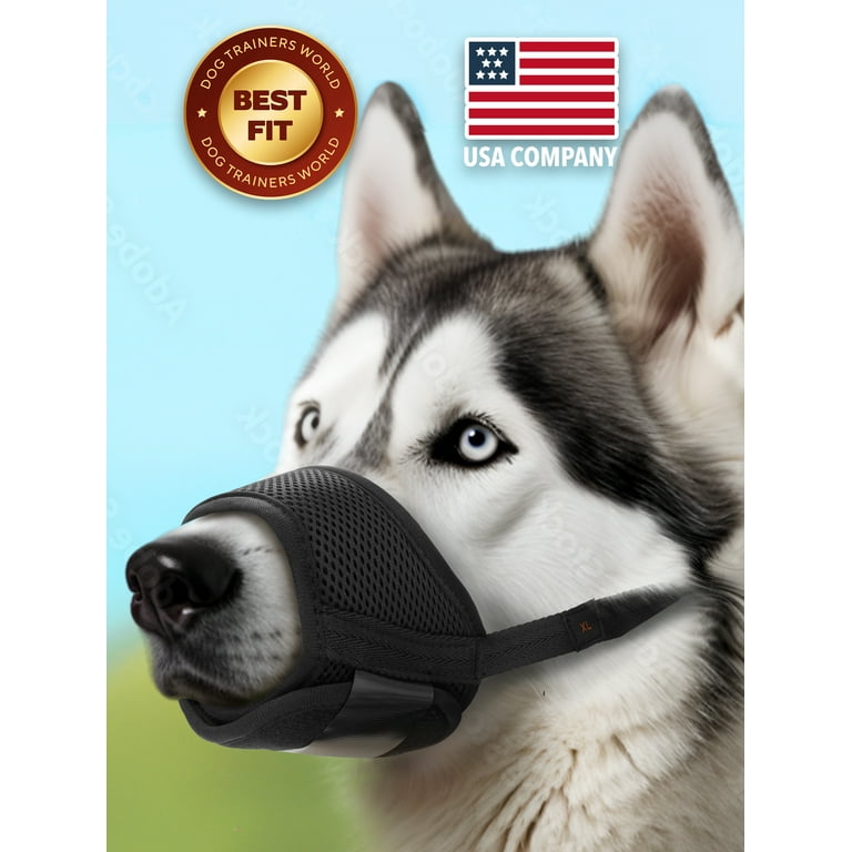 Dog Muzzle Small Soft Comfortable Mesh Muzzle for Dogs Safe Mouth Cover for Pet Training by Yes4Quality