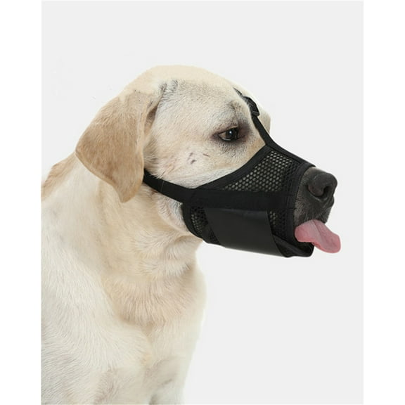 Dog Muzzle, Soft Air Mesh Muzzle for Small Dogs Anti Biting Barking Chewing, Breathable Drinkable Adjustable Loop Pets Muzzles,Black XS