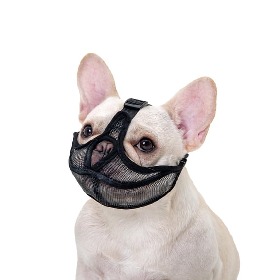 Dog Muzzle, Soft Air Mesh Muzzles for Medium Sized Dogs, Breathable Dog Mussels for Scavenging Biting Licking & Barking, Adjustable Mouth Guard with Front Opening, Allows Panting and Drinking