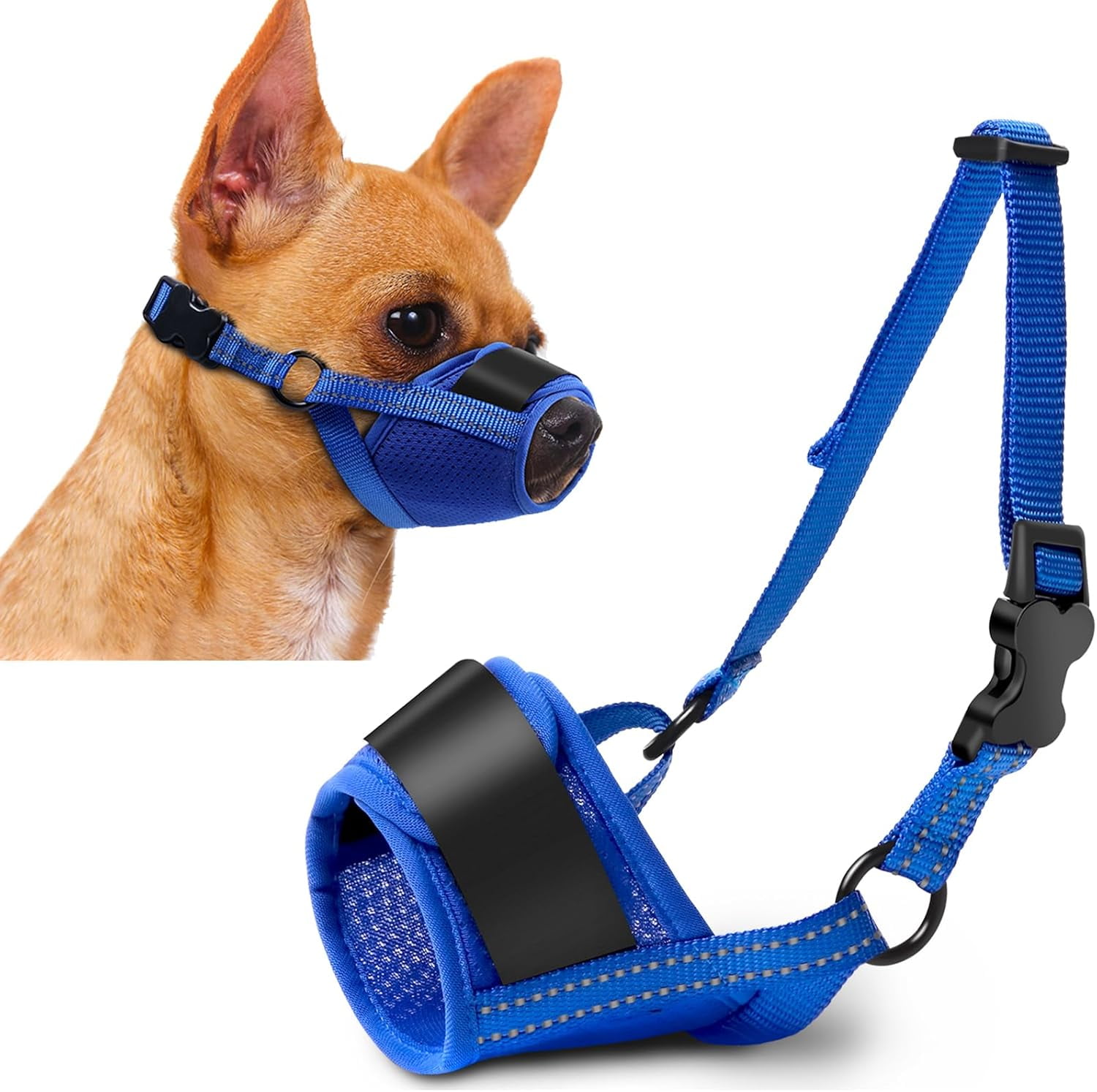Dog Muzzle, Soft No Barking Bite Mesh Muzzles for Large Sized Dogs Anti Chewing, Breathable Muzzle for German Shepherd Labrador/Golden Retriever, etc,
