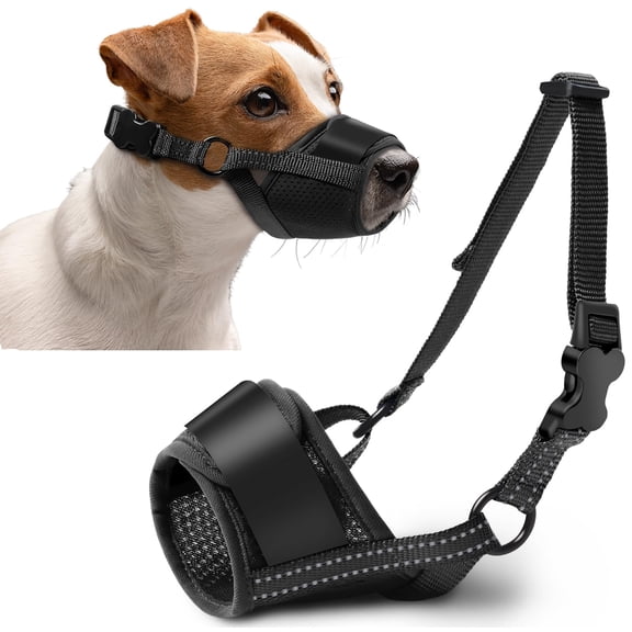 Dog Muzzle, Soft No Barking Bite Mesh Muzzles for Large Sized Dogs Anti Chewing, Breathable Muzzle for German Shepherd Labrador/Golden Retriever, etc, Suit for Grooming Vet Allows Panting Drinking
