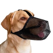 Dog Muzzle,Soft Mesh Covered Muzzles for Large Dogs,Protection Muzzle with Adjustable Straps,Prevent Biting Chewing and Licking,Black XL