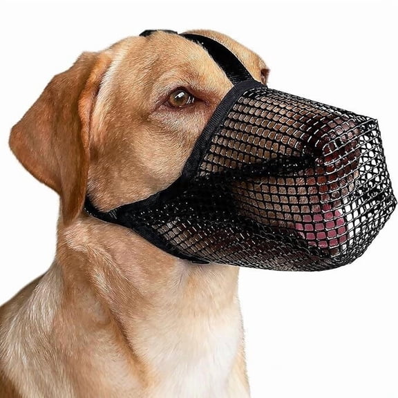Dog Muzzle, Soft Mesh Muzzle for Small Medium Large Dogs Anti Bite Scavenging, Breathable Adjustable Mouth Guard for German Shepherd Labrador Golden Retriever in Grooming Walking Vet Visits