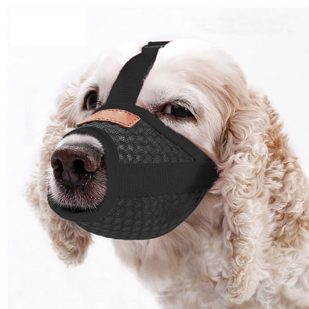 Dog Muzzle, Soft Mesh Muzzle for Small Medium Large Dogs , Breathable Adjustable Muzzles for Biting, Chewing, Scavenging and Poisoned Bait, Allows Panting and Drinking M