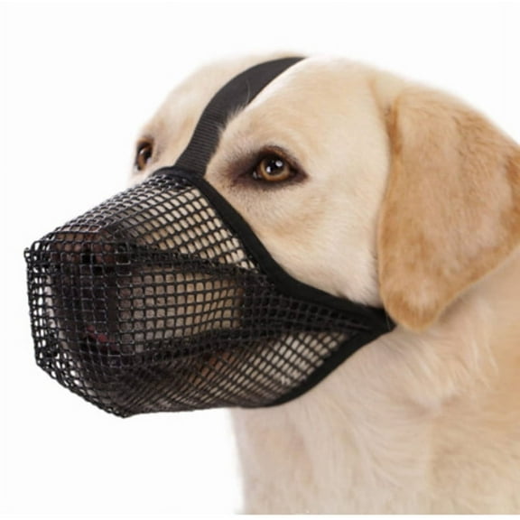 Dog Muzzle, Soft Mesh Muzzle for Small Medium Large Dogs, Breathable Adjustable Muzzles for Biting, Chewing, Scavenging and Poisoned Bait, Allows Panting and Drinking