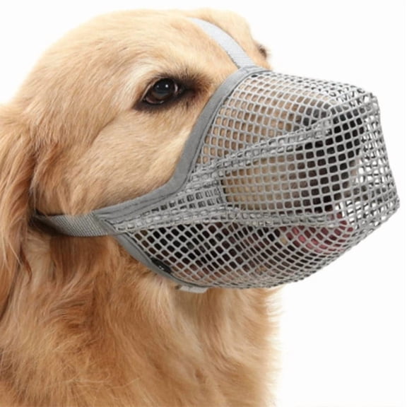 Dog Muzzle, Soft Mesh Muzzle for Small Medium Large Dogs, Breathable Adjustable Muzzles for Biting, Chewing, Scavenging and Poisoned Bait, Allows Panting and Drinking