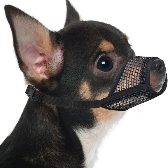 Dog Muzzle, Soft Mesh Muzzles for Small Medium Large Dogs Chihuahua Poodle Husky Labrador Retriever, Breathable Dog Mouth Guard for Biting Chewing Grooming, Allow Panting Drinking