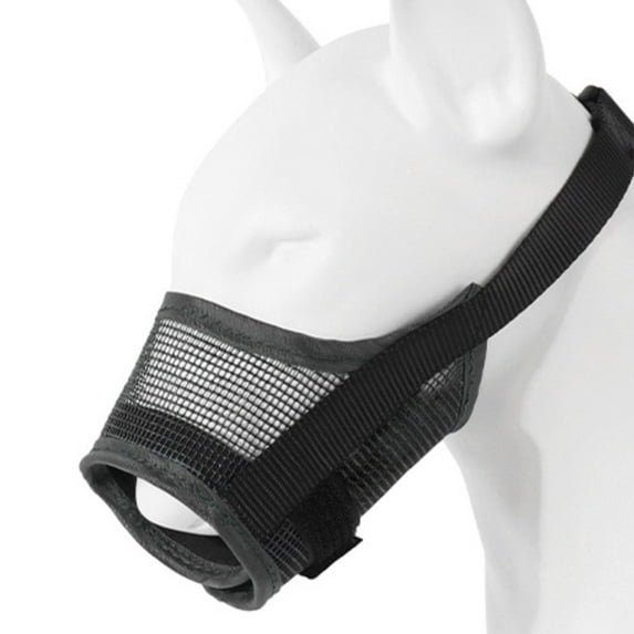 Dog Muzzle, Soft Mesh Muzzles for Small Medium Large Dogs Chihuahua Poodle Husky Labrador Retriever, Breathable Dog Mouth Guard for Biting Chewing Grooming, Allow Panting Drinking(Black-Small)