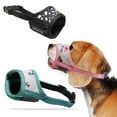 thumbnail image 1 of Dog Muzzle, Soft Nylon Anti-Biting, Barking and Chewing Muzzle for Small Medium Large Dogs（Black/L）, 1 of 7