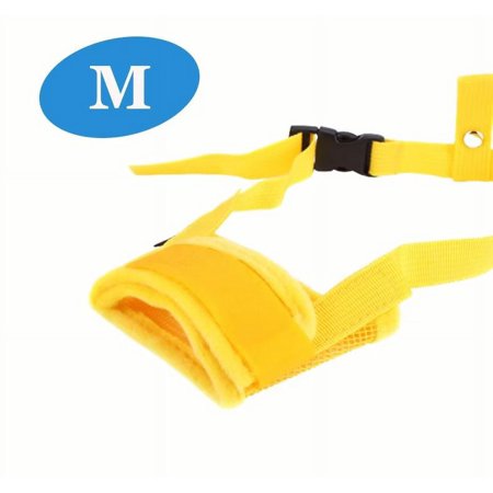 Dog Muzzle, Soft Nylon Muzzle Anti Biting Barking Chewing, Air Mesh Breathable Drinkable Adjustable Loop Pets Muzzle for Small Medium Large Dogs 4 Colors 4 Sizes