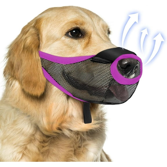 Dog Muzzle with Front Opening Design Allows Panting Drinking(Purple-XL)