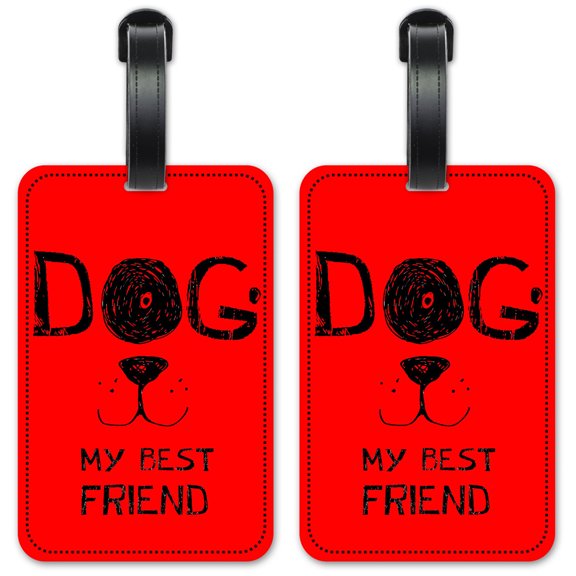 Dog, My Best Friend - Luggage ID Tags / Suitcase Identification Cards - Set of 2