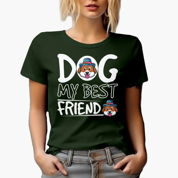 Dog, My Best Friend, Military Green T-Shirt, 2XL
