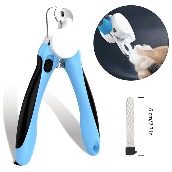 Dog Nail Clipper with Light, Illuminates Nails or Bloodline for Safe and Easy Trimmers, Extra Sharp for Thick Nails, Avoid Over Cutting Toenail, for Cats & Dogs