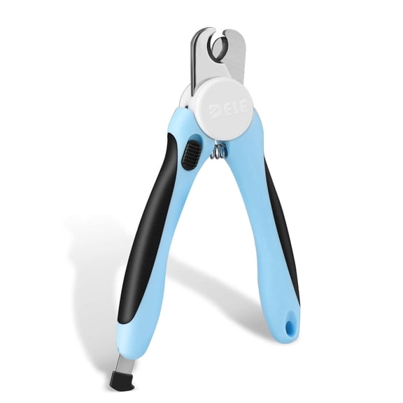 Flexzion Dog Cat Nail Clipper and Trimmer, Pet Toe Claw Scissor Grooming Tool with Stainless Steel Blades File Easy Grip Handle Safety Guard Avoid Overcutting for Small Medium Large Breed Puppy, Blue