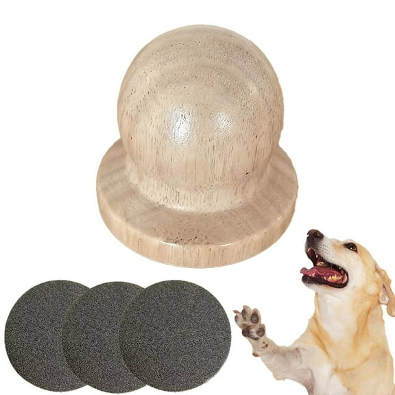 Dog Nail File, Wooden Dog Nail Scraper Dog-Scratch Pad with 4 PCS Replaceable Sandpaper Stress Free Nails Filing for Dogs, Mini-Nail Scratch Board Ensures Smooth and Travel-Friendly