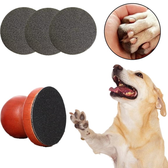 Dog Nail File, Wooden Dog Nail Scraper Dog-Scratch Pad with 3PCS Replaceable Sandpaper