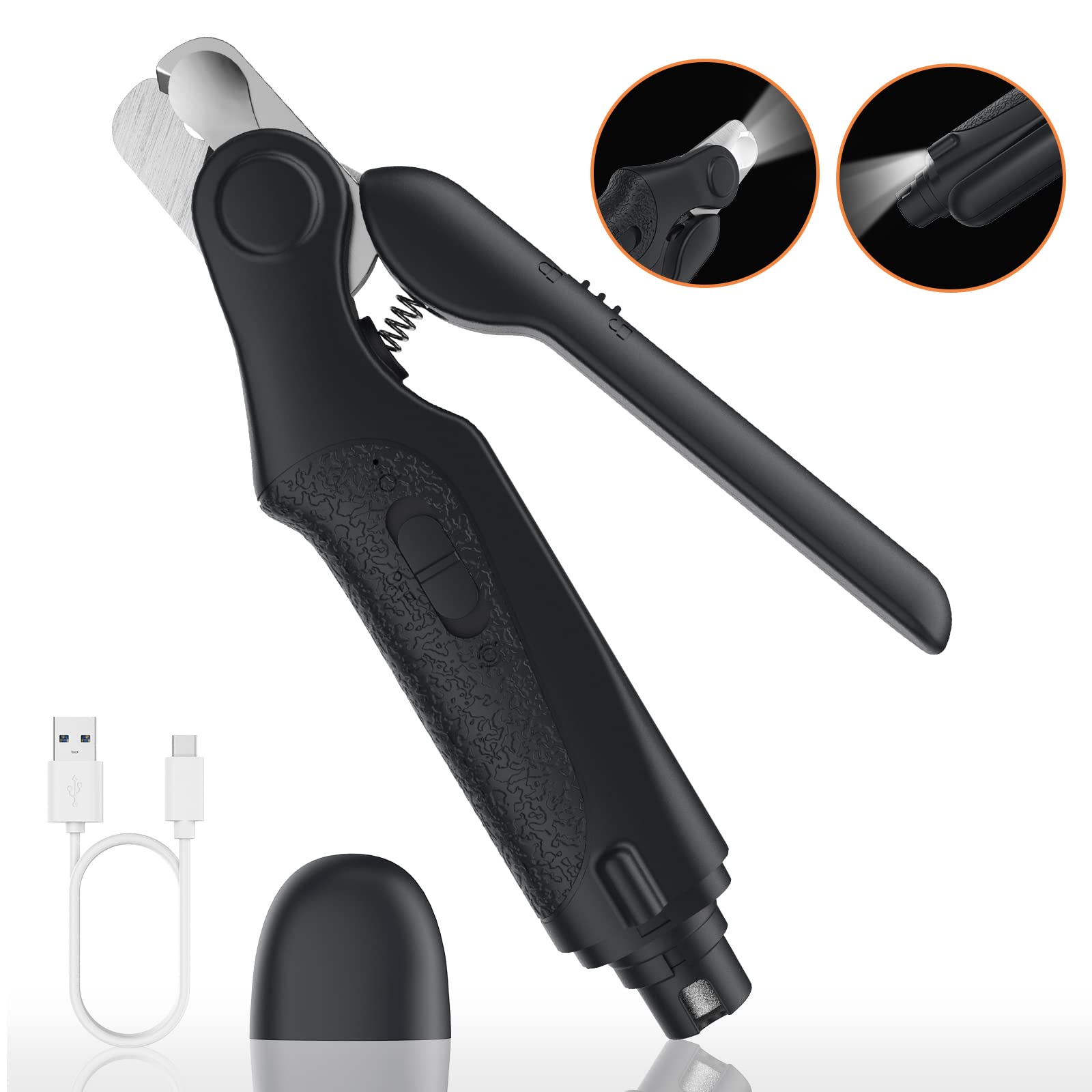 Dog Nail Grinder and Clippers with Safety Guard,2 in 1 Dog Nail Trimmer