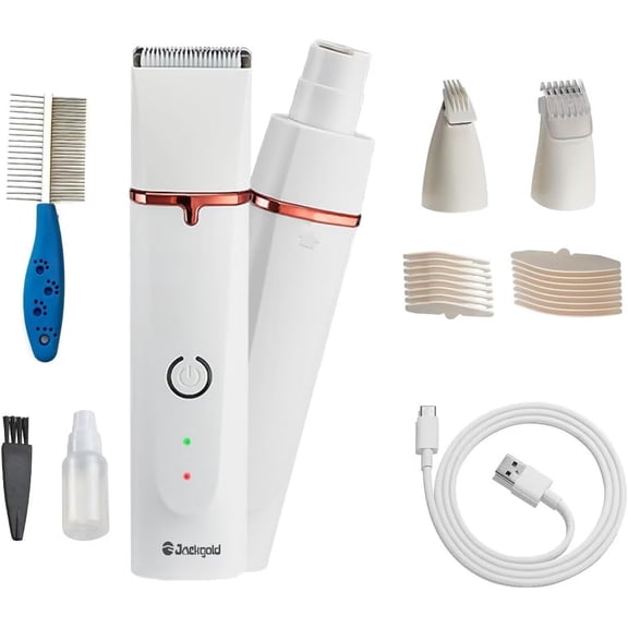 Dog Nail Grinder Haircutting System, Upgraded Electric Rechargeable Quiet Cat Paws Trimmer,Grooming Tool Kit for Small Pets, Pet Hair Trimmer Painless Grooming Kit for Small Medium Large Dogs & Cats