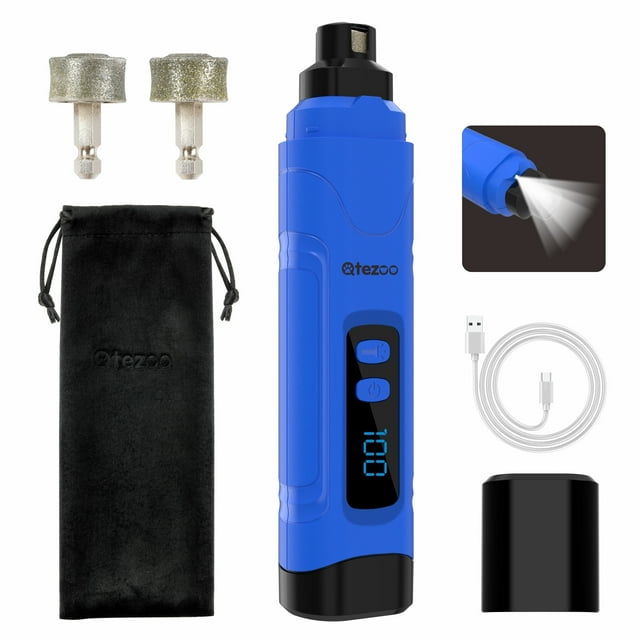 Dog Nail Grinder with LED Light & 3Speed USB Rechargeable Cordless