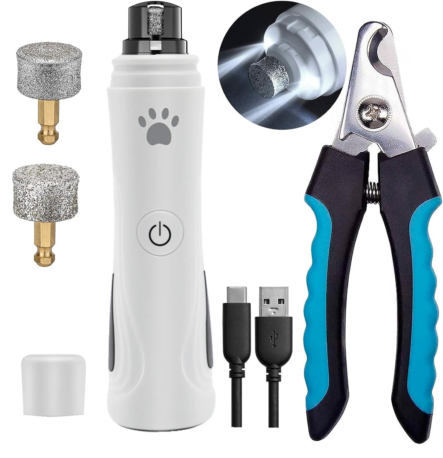 Dog Nail Grinder, Dog Nail Trimmers and Clippers Kit, Super Quiet