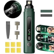 Dog Nail Grinder with LED Light, 5-Speed Quiet Dog Nail Trimmer Low Noise Safe Painless Nail Grooming & Smoothing for Small Medium Large Dog Green