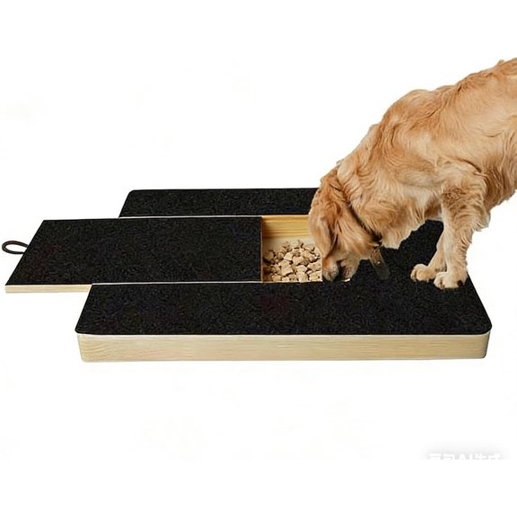 Dog Nail Scratch Board, Wooden Dog Scratch Pad for Nails, Interactive Dogs Nail Scratchs Pad with Treat Box, Dogs Nails File Board Toy Grinder Grooming Scratcher Pads Trimming Tool, for All D-ogs