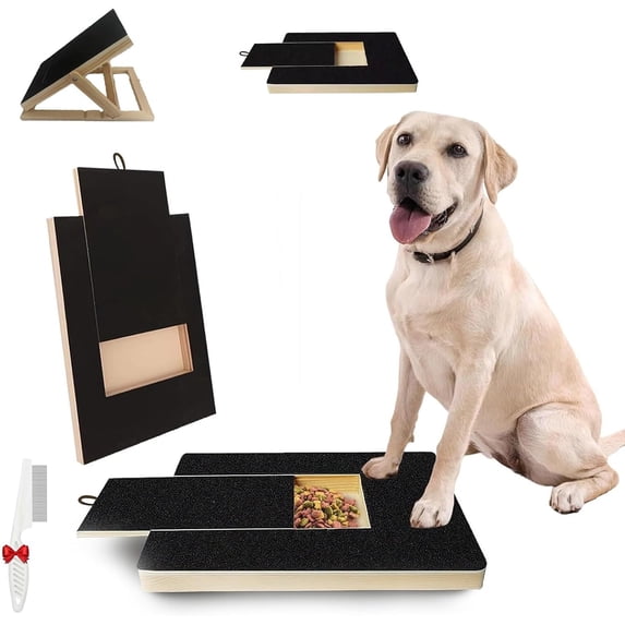 Dog Nail Scratch Board with Pull-Out Treat Box, Wooden Structure ...