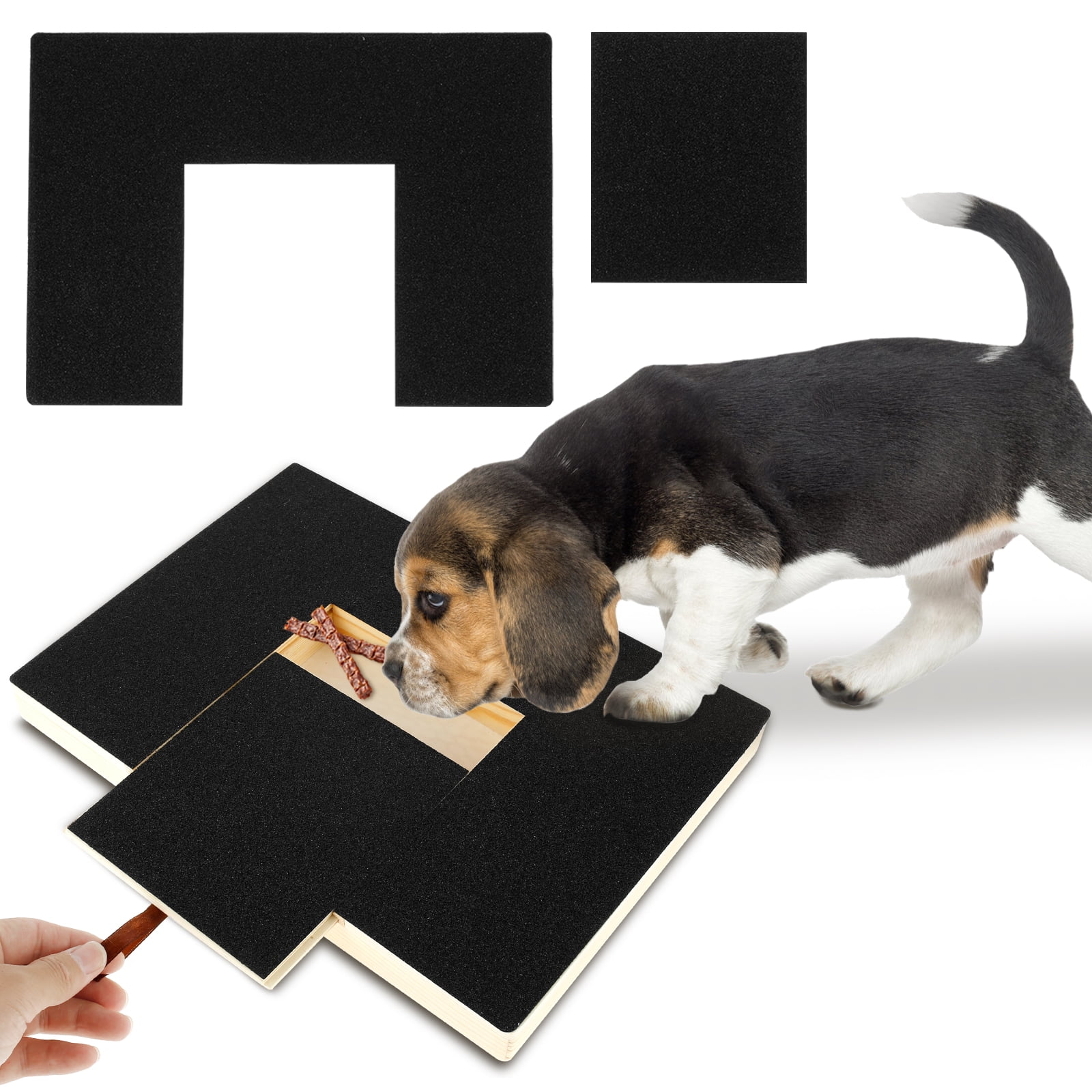 Xdziklosj Wooden Dog Nail File Board with Treat Box, HeavyDuty Scratch Pad for Canine Nail