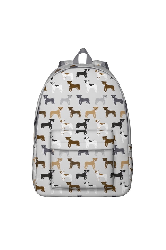 Dog and Nature Artwork Canvas Bookbag – Large Capacity Travel Backpack with Durable Oxford Material and Anti-theft Multifunctional Features for Outdoor Enthusiasts and Students