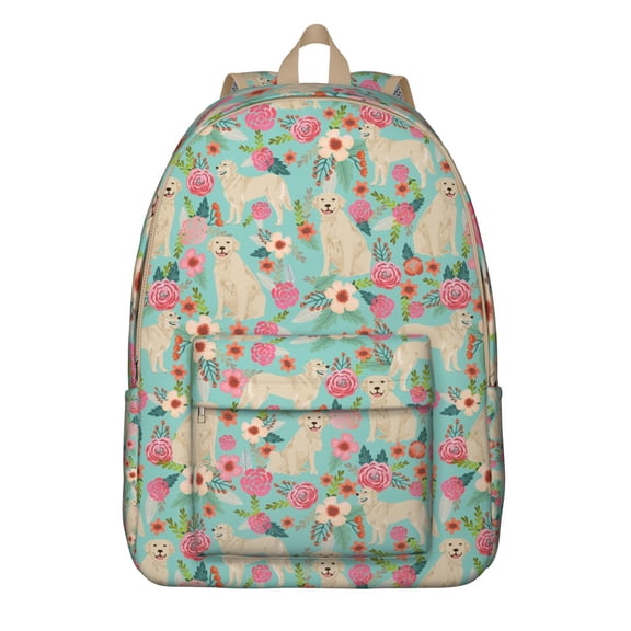 Dog and Nature Artwork Canvas Bookbag – Large Capacity Travel Backpack with Durable Oxford Material and Anti-theft Multifunctional Features for Outdoor Enthusiasts and Students