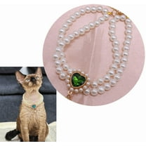 Dog Necklaces for Small Dogs, Diamond Male Cat Collar Jeweled Diamond Pendant Bling Dog Jewelry for Puppy Small Dogs Boy Cats - Green,S