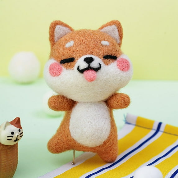 Dog Needle Felting Kit. Wizardi DIY Wool Craft Kit F07N8-W41