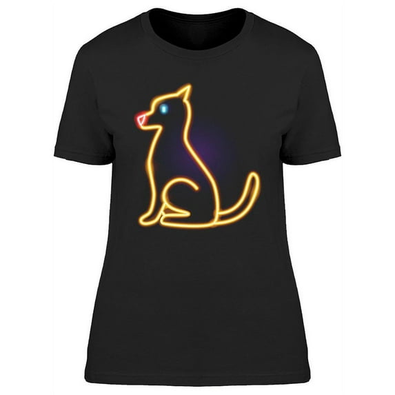 Dog Neon Sign T-Shirt Women -Image by Shutterstock, Female 3X-Large