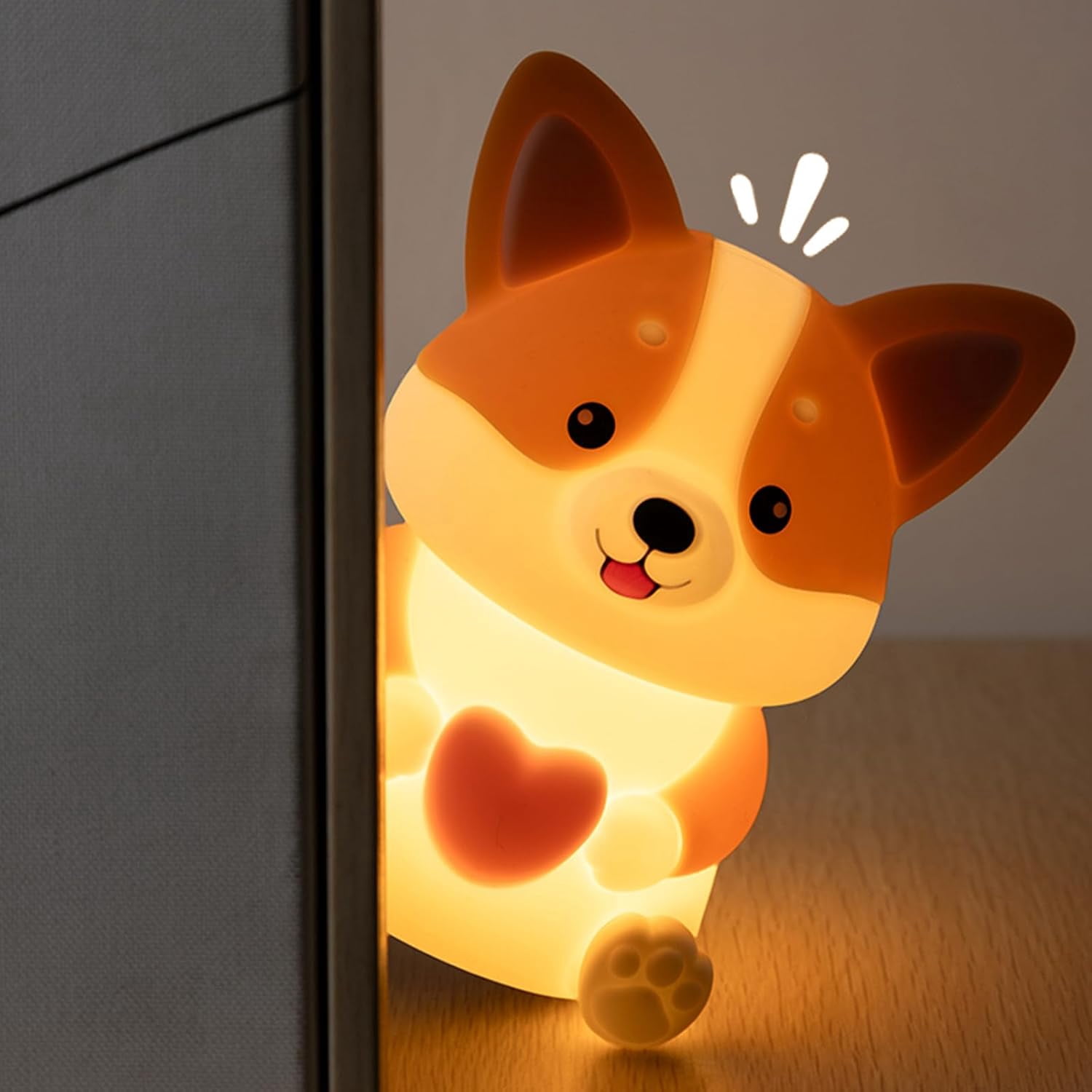 Dog Night Light for Kids, Cute Puppy Silicone Nursery Lamp, 3 Level Dimmable Touch Light with 30M Timer, Rechargeable Baby Night Light for Kids Room, Gifts for Women Boys Girls