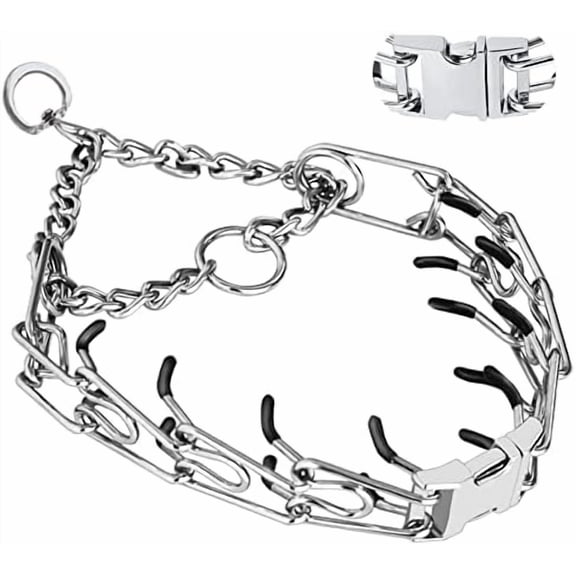 Dog No Pull Collar, Adjustable Size with Quick Release Buckle Dog Collar for Small Medium Large Dogs (with Extra Link and Caps)