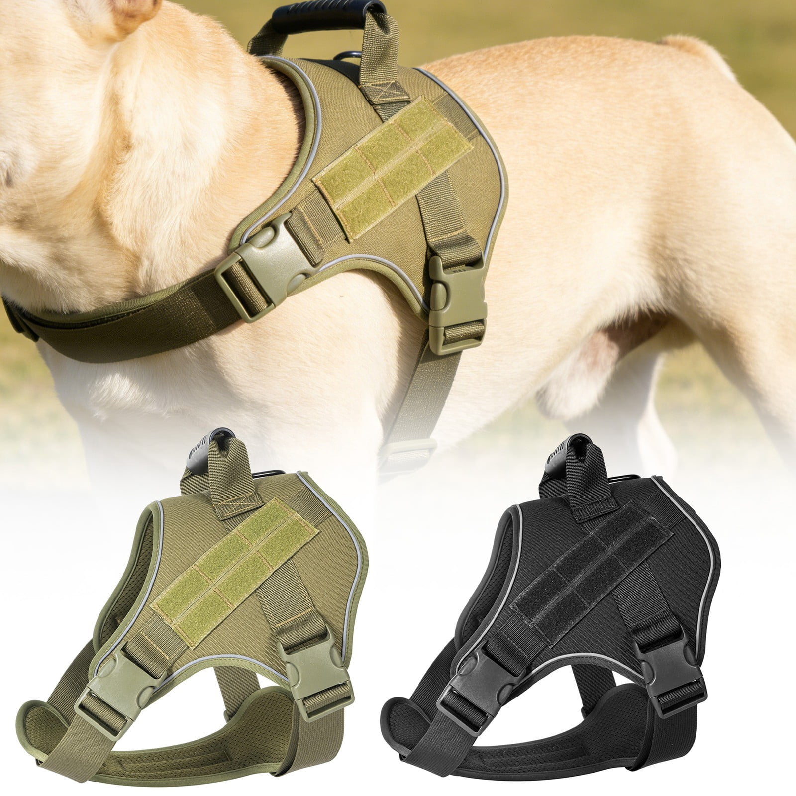 Dog No‑Pull Harness Heavy‑Duty Adjustable Breathable Nylon Walking Training Vest with Lift Handle for Large Breed Dogs German Shepherd A