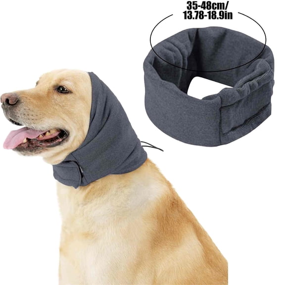 Dog Noise Reduction Ear Wrap for Thunderstorms Fireworks Travel, Adjustable Pet Headband with Polyester Fabric, Multiple Sizes for Small Medium Large Dogs, 1 Pack (M)