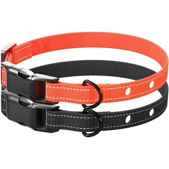 Dog Nylon Collar Strap with 2 Holes for Electronic Fence Training Barking Collar Receivers-3/4 Inch Replacement Strap-Compatible with Nearly All Brands and Models of Electric Collars