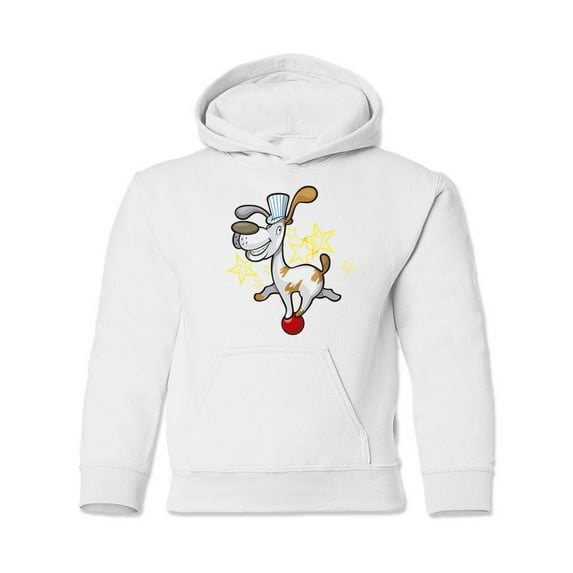 Dog On A Ball Hoodie Juniors -Image by Shutterstock, Large