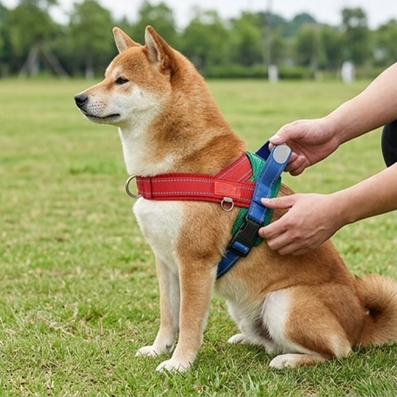 Dog Outdoor Chest Harness No Pull Breathable Adjustable Safety Strap Reflective Vest for Small Medium Dogs