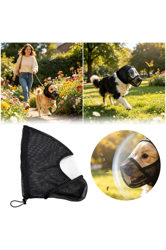 Dog Outdoor Face Guard Hood Breathable Adjustable Polyester Protective Mask for Sun Protection Insect Repellent Hiking Camping Adventures S
