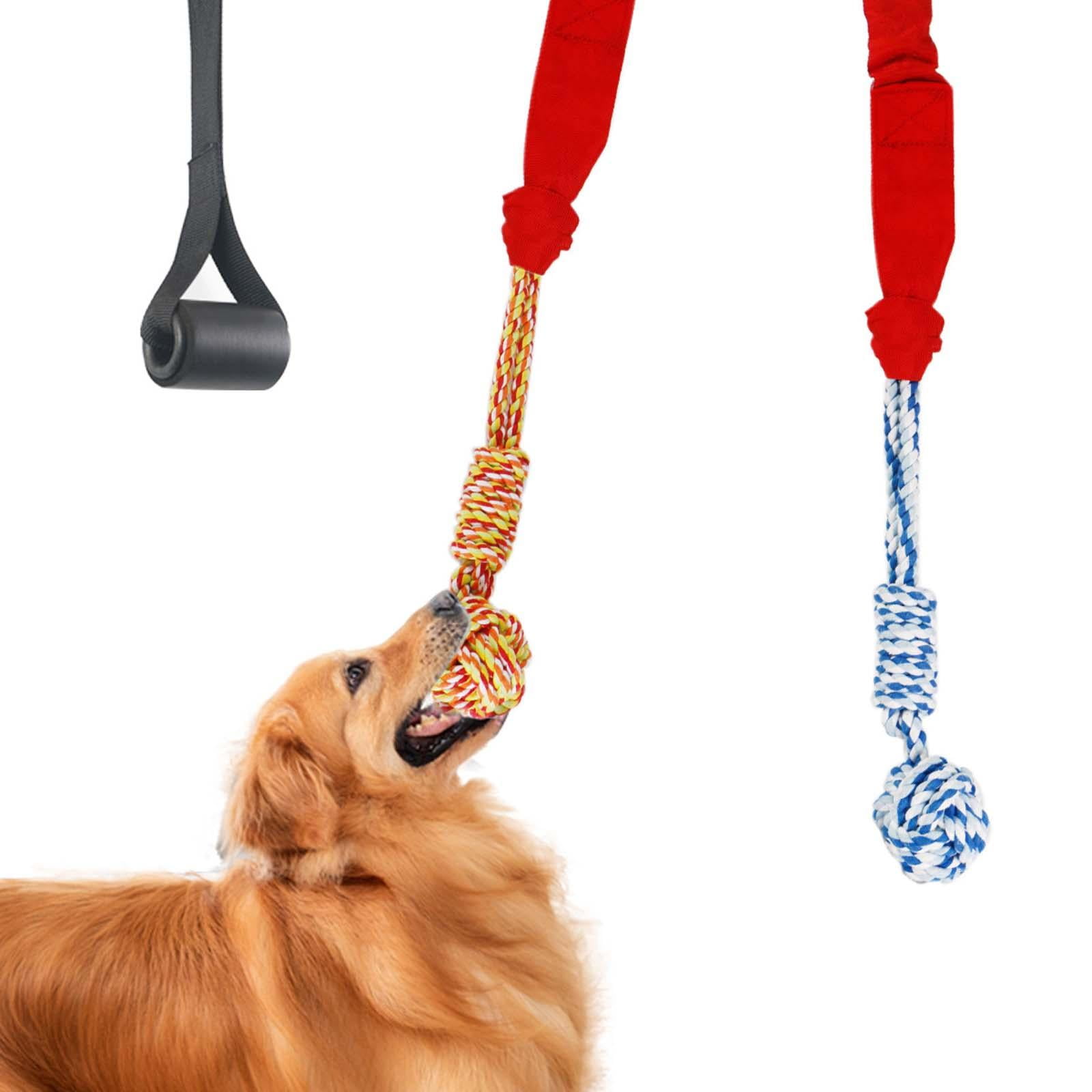 Dog Outdoor Hanging Toy Teething Chew Toy Door Hanging Tug Toy Tug of War Toy for Small Large Dogs Indoor Exercise Red