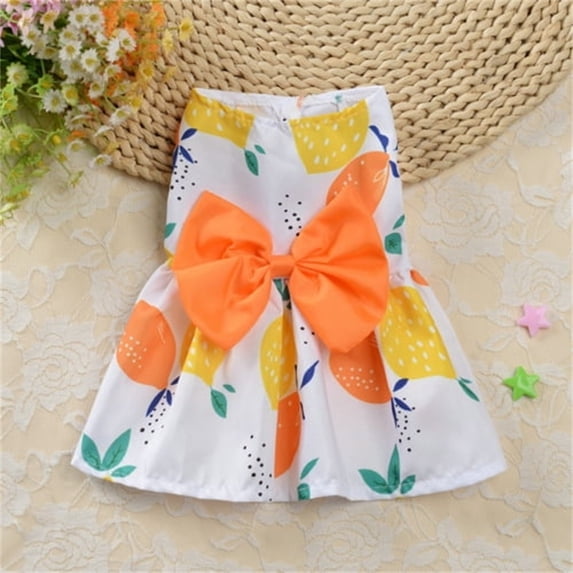 QIQUWOHUL Dog Outfits Pet Dress Sleeveless Soft Floral Print Small Dog Cat Clothing For Puppy Functional Sturdy Durable Practical Functional