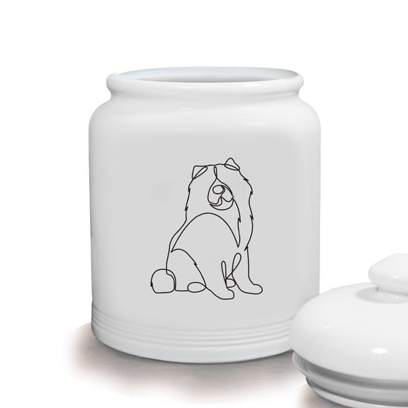 Dog Outline Treat Jar – Pet Cookie Jar with Lid