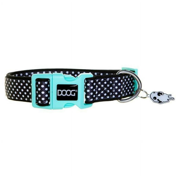 Dog Owners Outdoor Gear 890319 Super Light Weight Dog Collar, Black & White Dots - Large