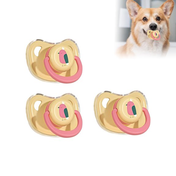 Dog Pacifier, New Puppy Pet Supplies, for Small Dogs, Pet Dog Calming Silicone Tools, Cat Dog Chew Toy, Long-Lasting Fun & Durability, 3Pcs (1 Set)