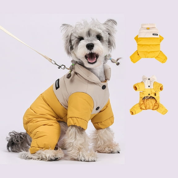 Dog Padded Full Body Coat, Winter Warm Cotton Jacket, Four Legs Covered Windproof Puppy Clothing, Turtleneck Dogs Snowsuit for for Small to Large Dogs,Teddies